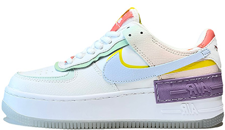 Nike Air Force 1 Low Shadow White/Diamond Blue-Purple-Yellow