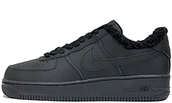 Nike Air Force 1 Low All Black с мехом