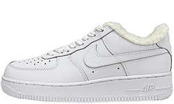 Nike Air Force 1 Low All White с мехом