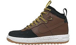 Nike Lunar Force 1 Duckboot Black Deep Wood с мехом