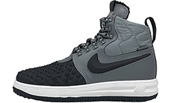 Nike Lunar Force 1 Duckboot Black Grey с мехом