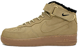 Nike Air Force 1 Mid Flax бежевые с мехом